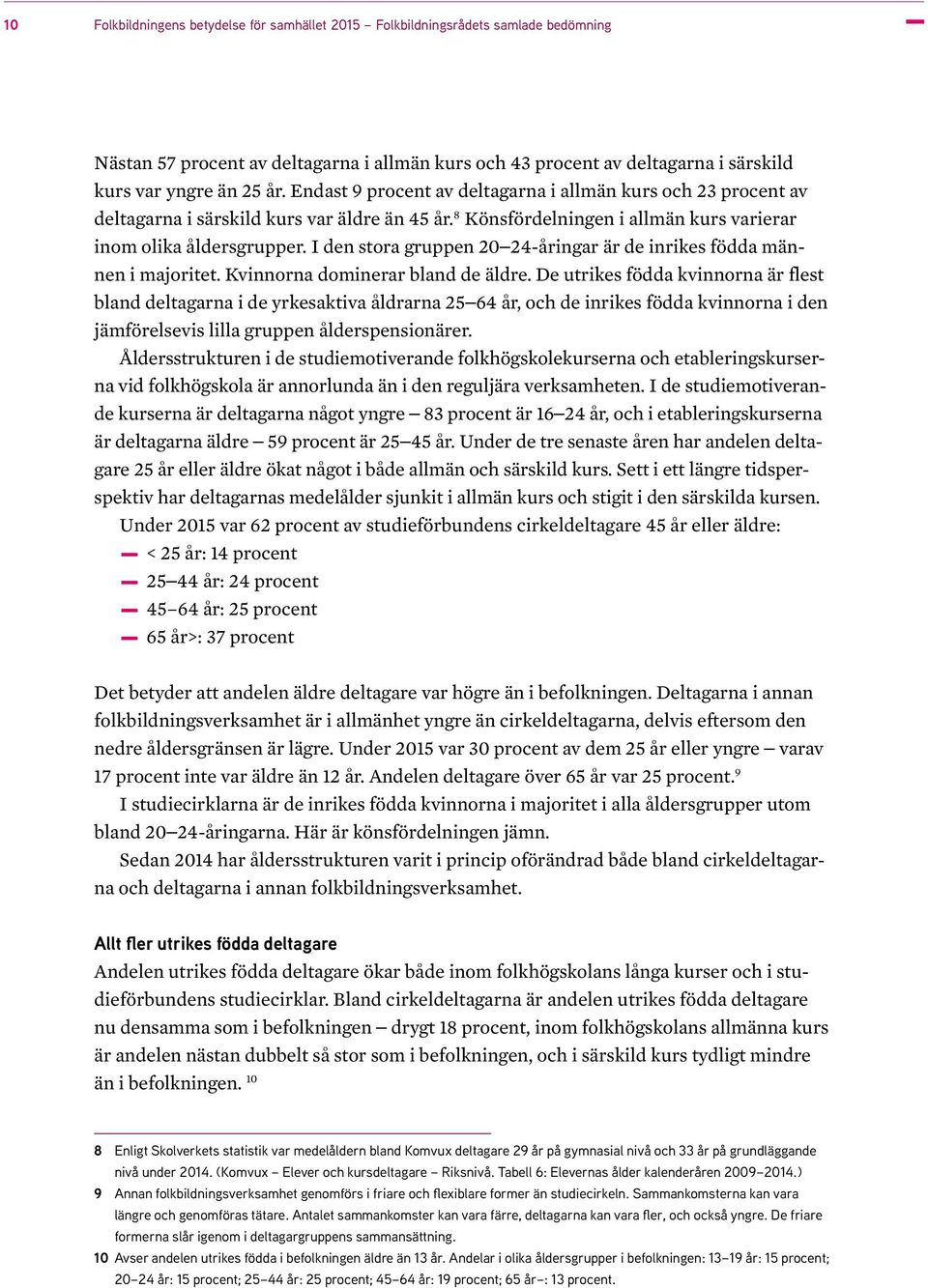 I den stora gruppen 20 24-åringar är de inrikes födda männen i majoritet. Kvinnorna dominerar bland de äldre.
