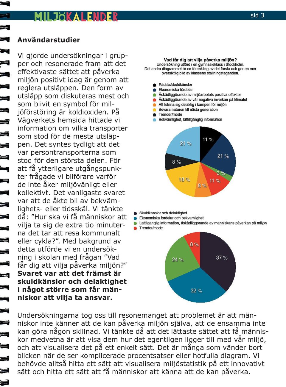 Det syntes tydligt att det var persontransporterna som stod för den största delen. För att få ytterligare utgångspunkter frågade vi bilförare varför de inte åker miljövänligt eller kollektivt.