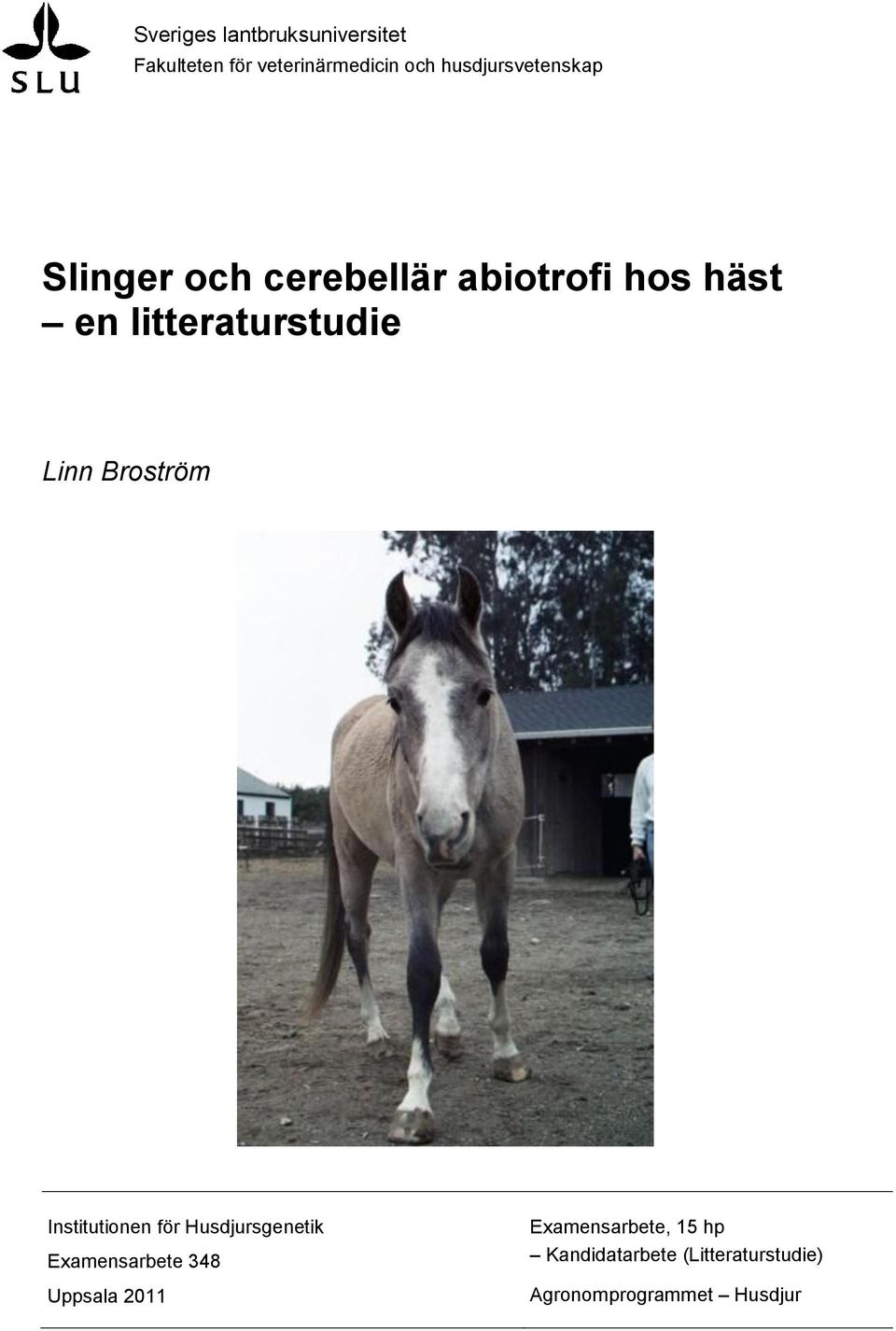 litteraturstudie Linn Broström Institutionen för Husdjursgenetik