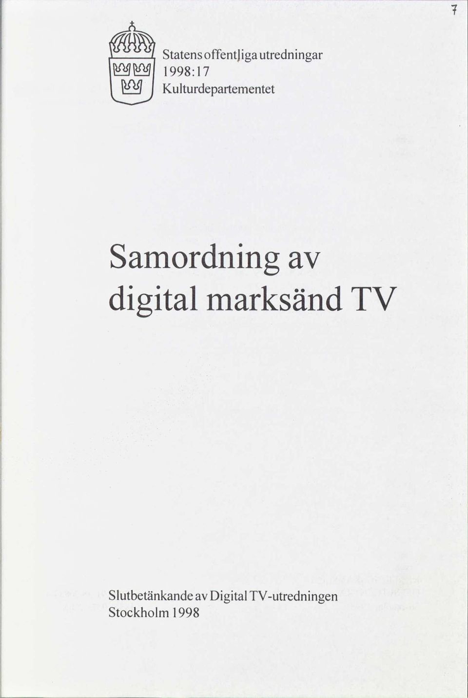 Samordning av digital marksänd TV