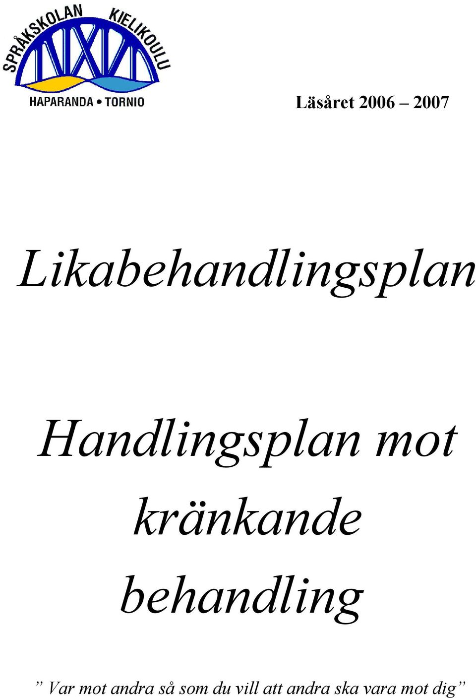 Handlingsplan mot kränkande
