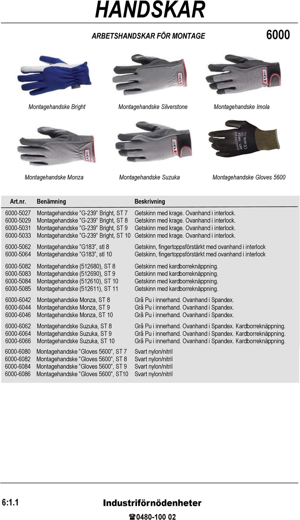 9 Montagehandske G-239 Bright, ST 10 Montagehandske G183, stl 8 Montagehandske G183, stl 10 Montagehandske (512680), ST 8 Montagehandske (512690), ST 9 Montagehandske (512610), ST 10 Montagehandske