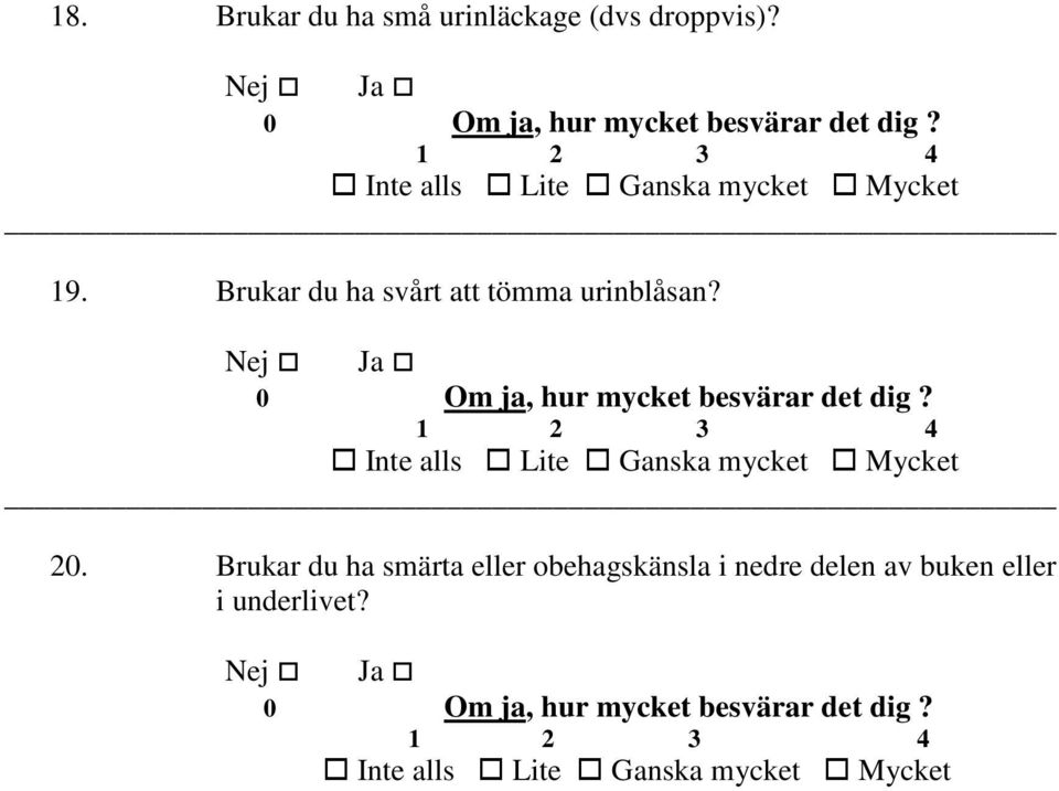 Brukar du ha svårt att tömma urinblåsan? 20.