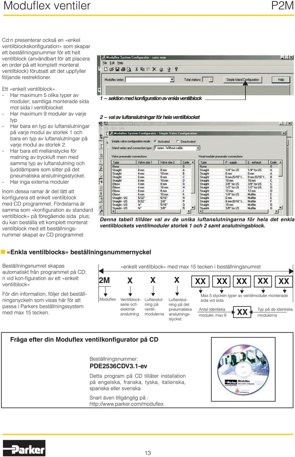 - Har maximum 5 olika typer av moduler; samtliga monterade sida mot sida i ventilblocket - Har maximum 9 moduler av varje typ - Har bara en typ av luftanslutningar på varje modul av storlek 1 och