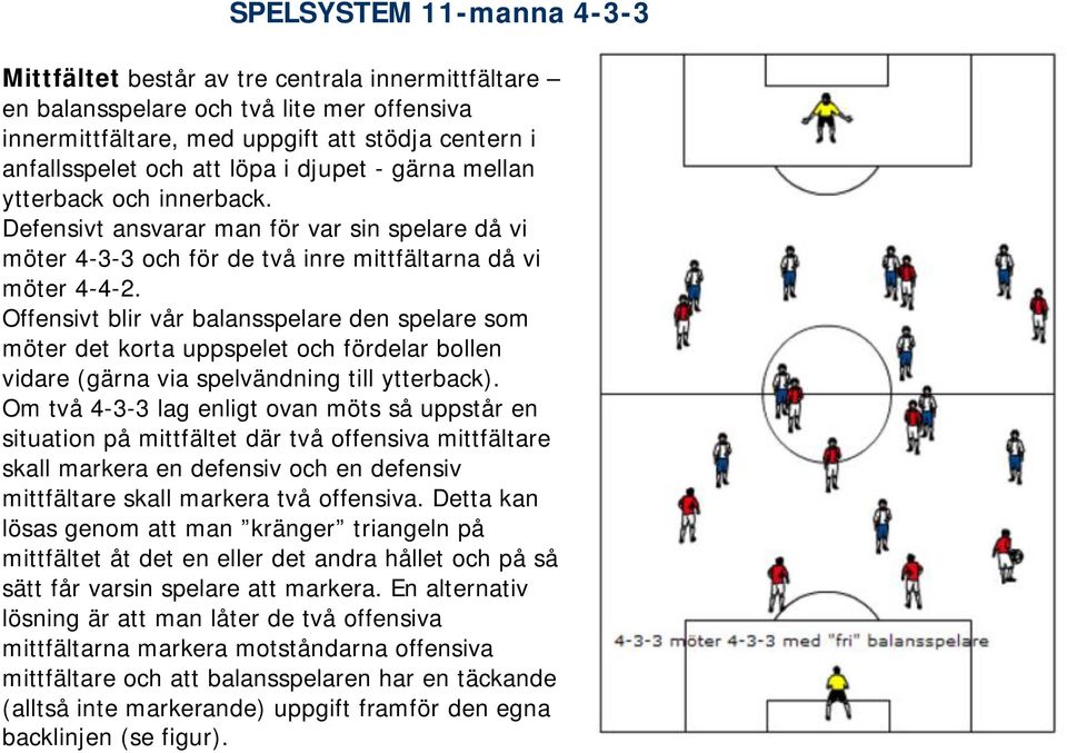 Offensivt blir vår balansspelare den spelare som möter det korta uppspelet och fördelar bollen vidare (gärna via spelvändning till ytterback).