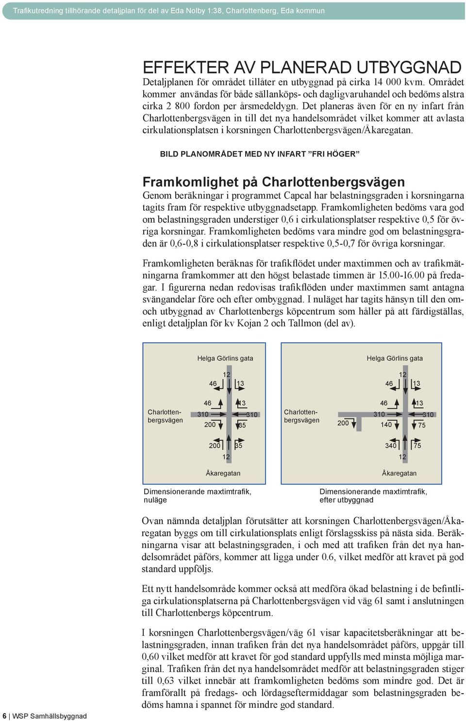 Det planeras även för en ny infart från Charlottenbergsvägen in till det nya handelsområdet vilket kommer att avlasta cirkulationsplatsen i korsningen Charlottenbergsvägen/Åkaregatan.