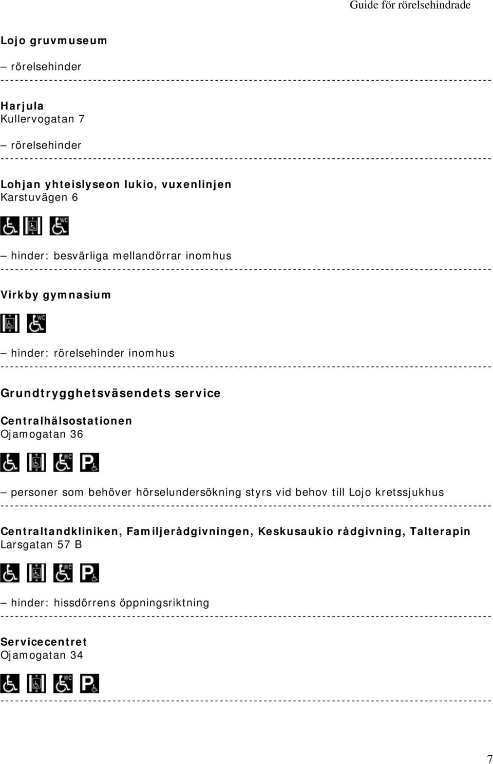 Ojamogatan 36 personer som behöver hörselundersökning styrs vid behov till Lojo kretssjukhus Centraltandkliniken,
