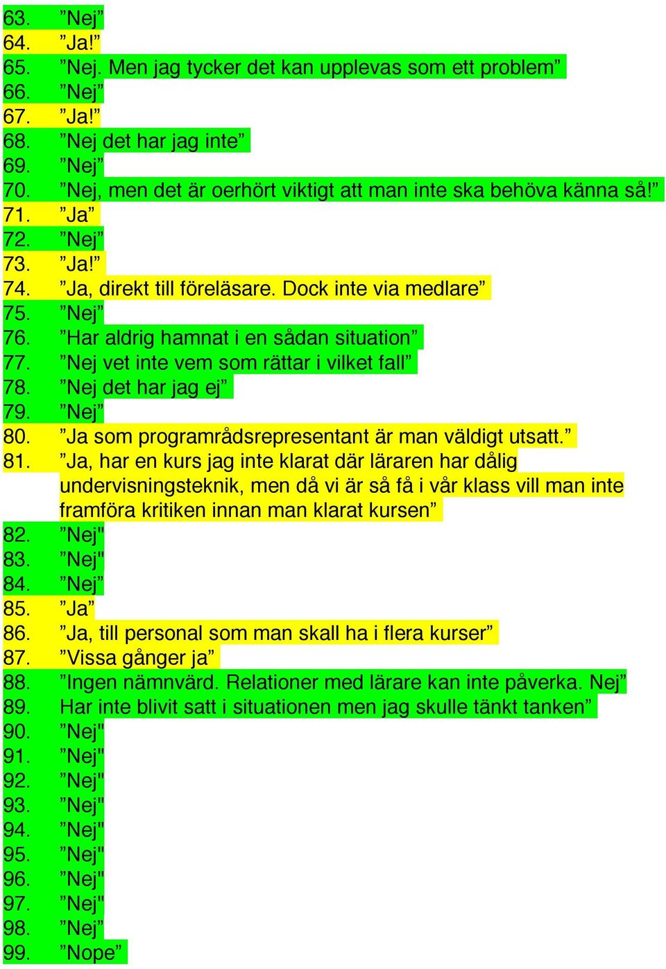 Nej 80. Ja som programrådsrepresentant är man väldigt utsatt. 81.