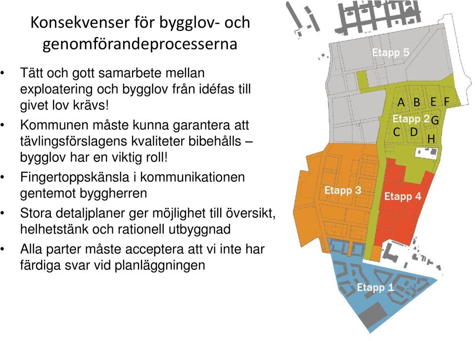 Kommunen måste kunna garantera att tävlingsförslagens kvaliteter bibehålls bygglov har en viktig roll!