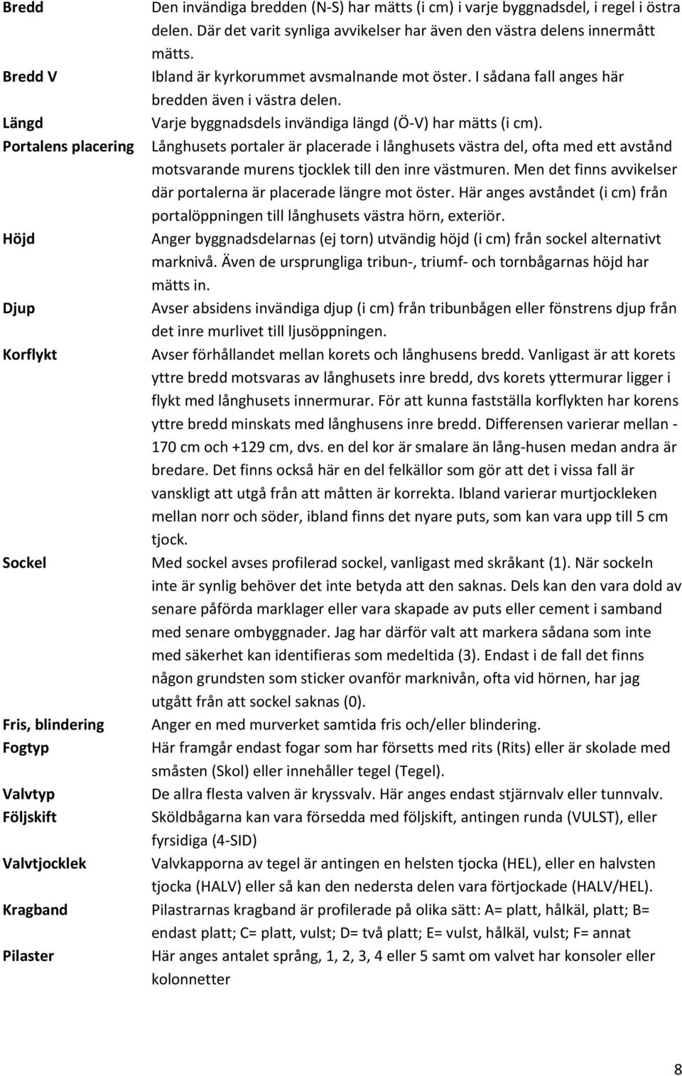 Portalens placering Långhusets portaler är placerade i långhusets västra del, ofta med ett avstånd motsvarande murens tjocklek till den inre västmuren.