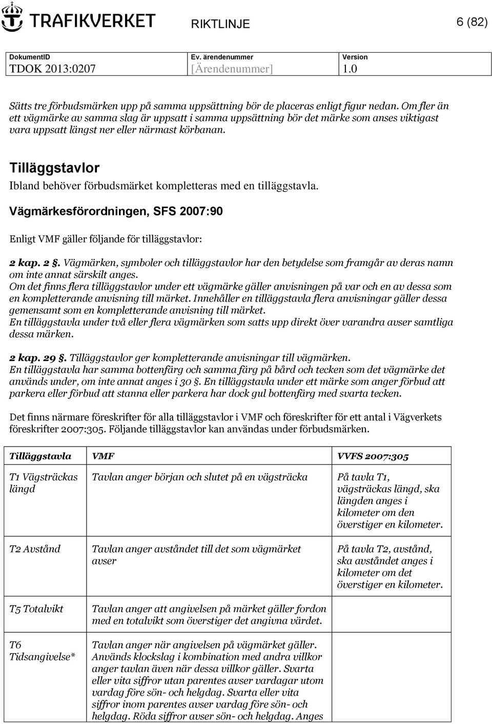 Ibland behöver förbudsmärket kompletteras med en tilläggstavla. Enligt VMF gäller följande för tilläggstavlor: 2 