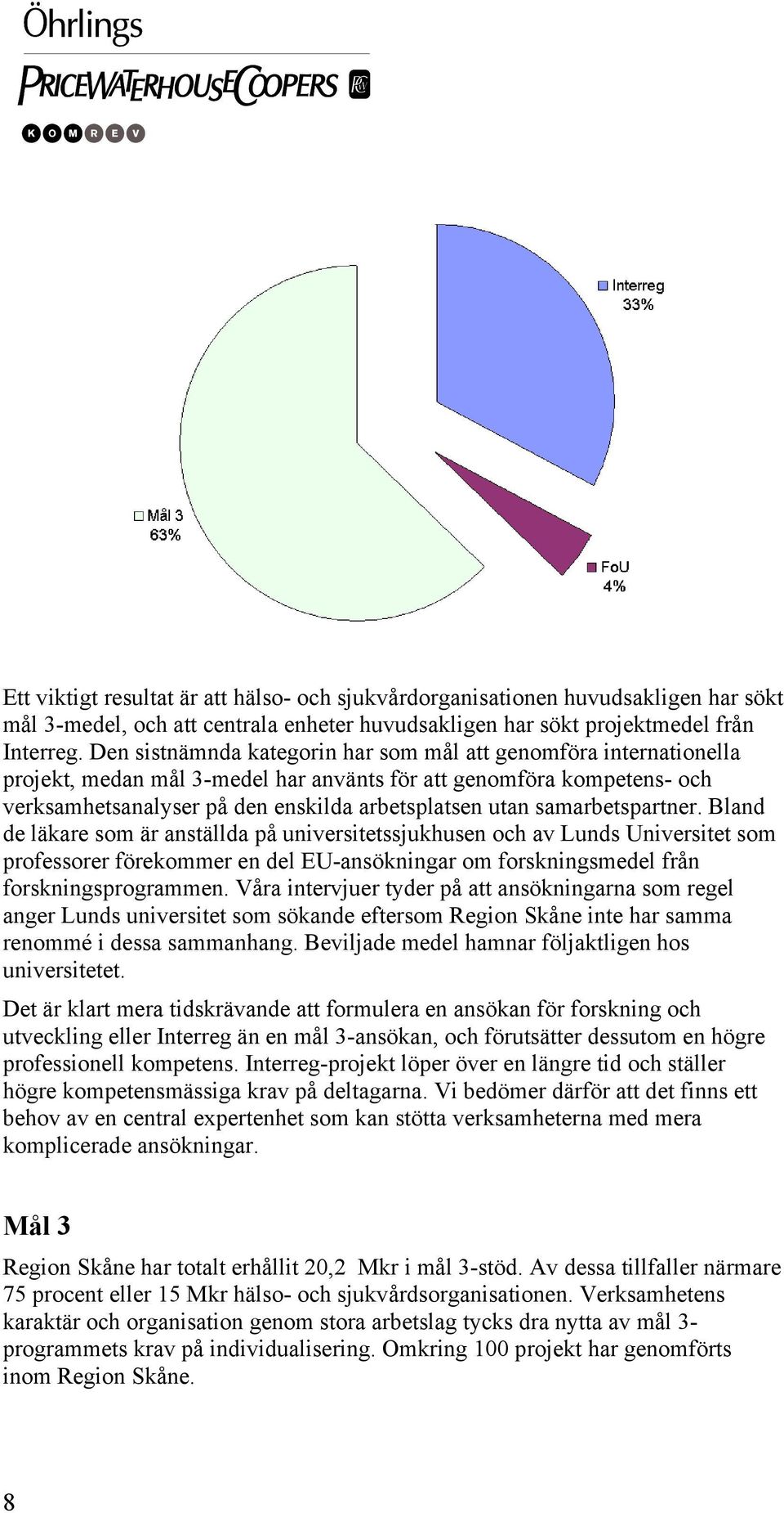 samarbetspartner. Bland de läkare som är anställda på universitetssjukhusen och av Lunds Universitet som professorer förekommer en del EU-ansökningar om forskningsmedel från forskningsprogrammen.