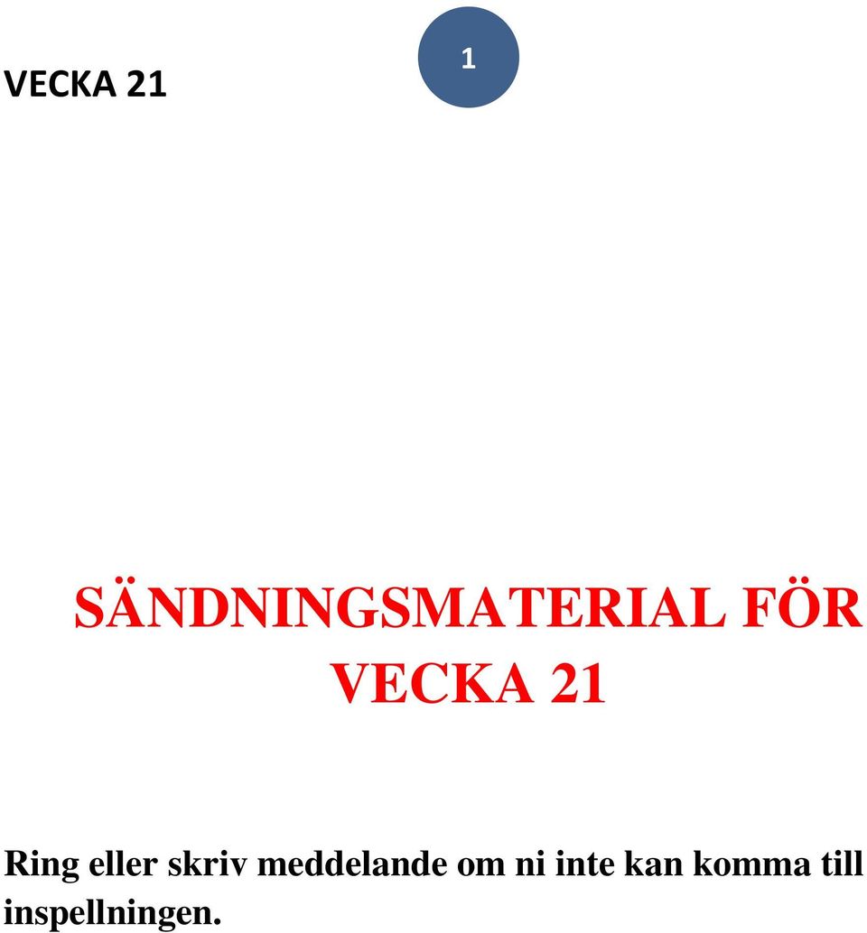 meddelande om ni inte kan