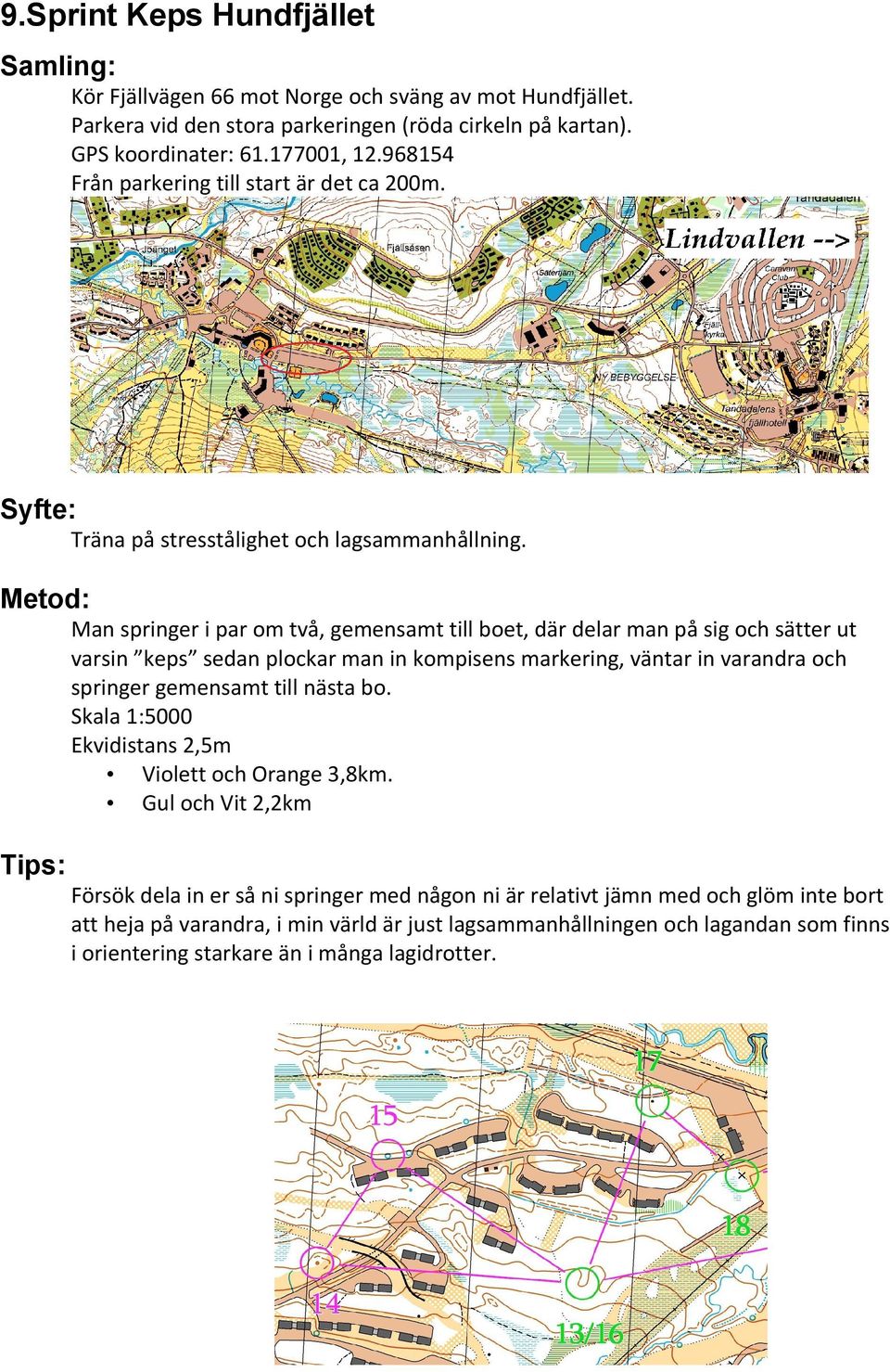 Man springer i par om två, gemensamt till boet, där delar man på sig och sätter ut varsin keps sedan plockar man in kompisens markering, väntar in varandra och springer gemensamt till