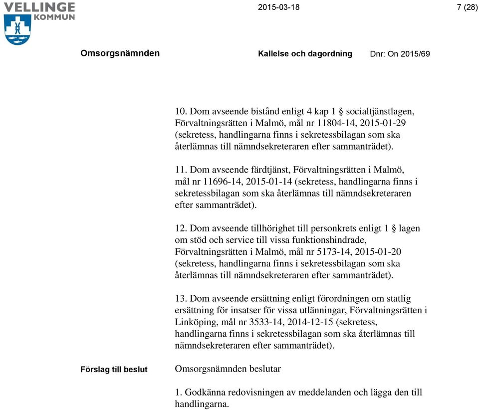 nämndsekreteraren efter sammanträdet). 11.