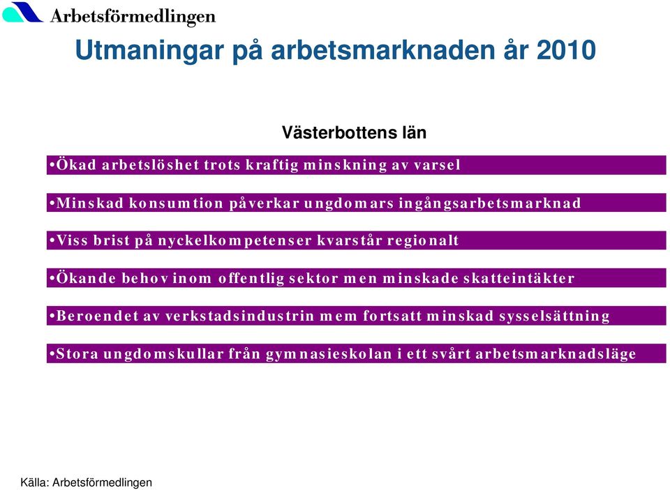 Ökande behov inom offentlig sektor men minskade skatteintäkter Beroendet av verkstadsindustrin mem fortsatt