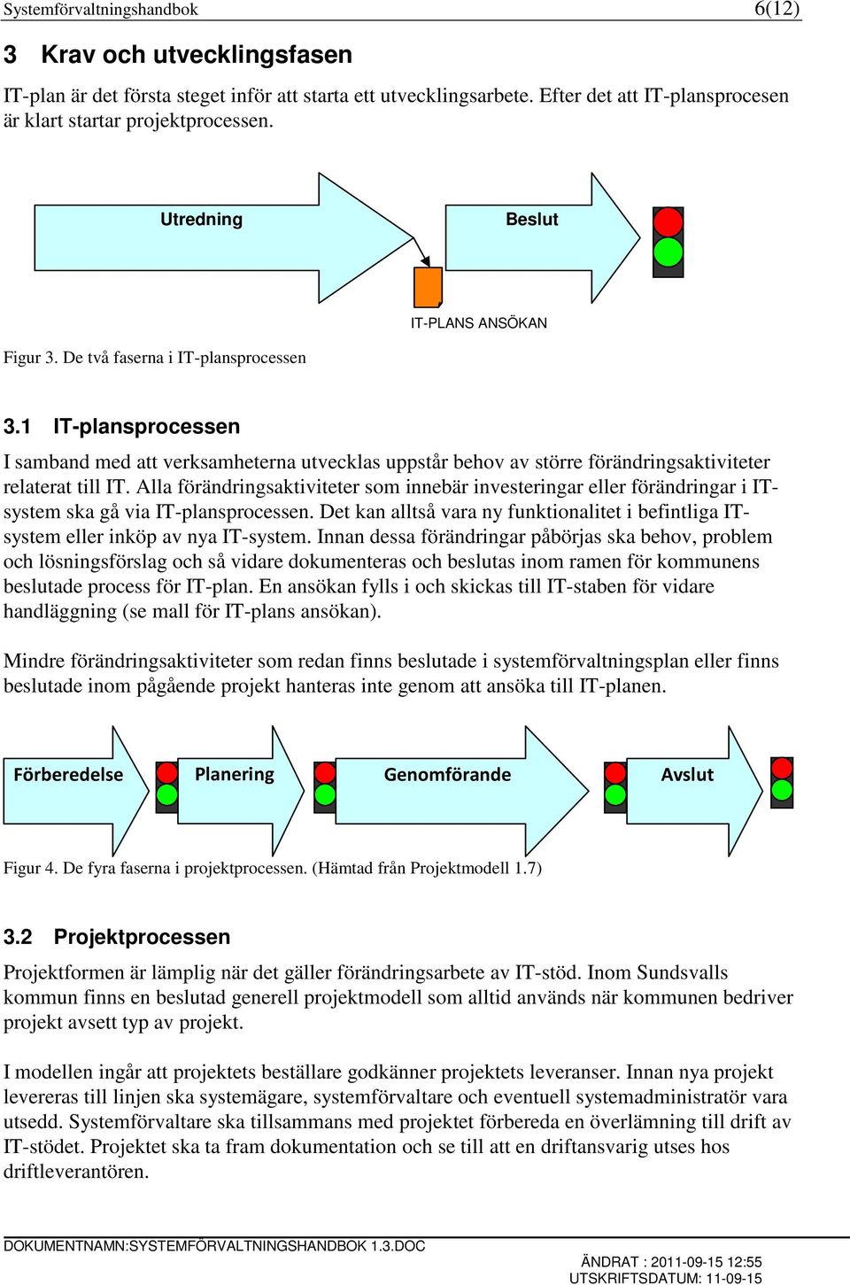 1 IT-plansprocessen I samband med att verksamheterna utvecklas uppstår behov av större förändringsaktiviteter relaterat till IT.