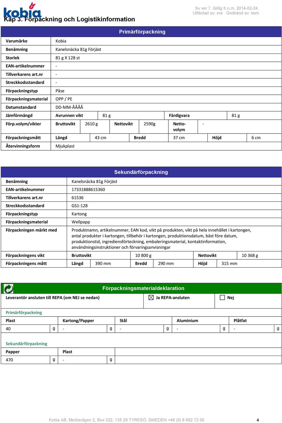 volym/vikter Bruttovikt 2610 g Nettovikt 2590g Nettovolym Förpackningsmått Längd 43 cm Bredd 37 cm Höjd 6 cm Återvinningsform Mjukplast Benämning EANartikelnummer 17331888615360 Tillverkarens art.