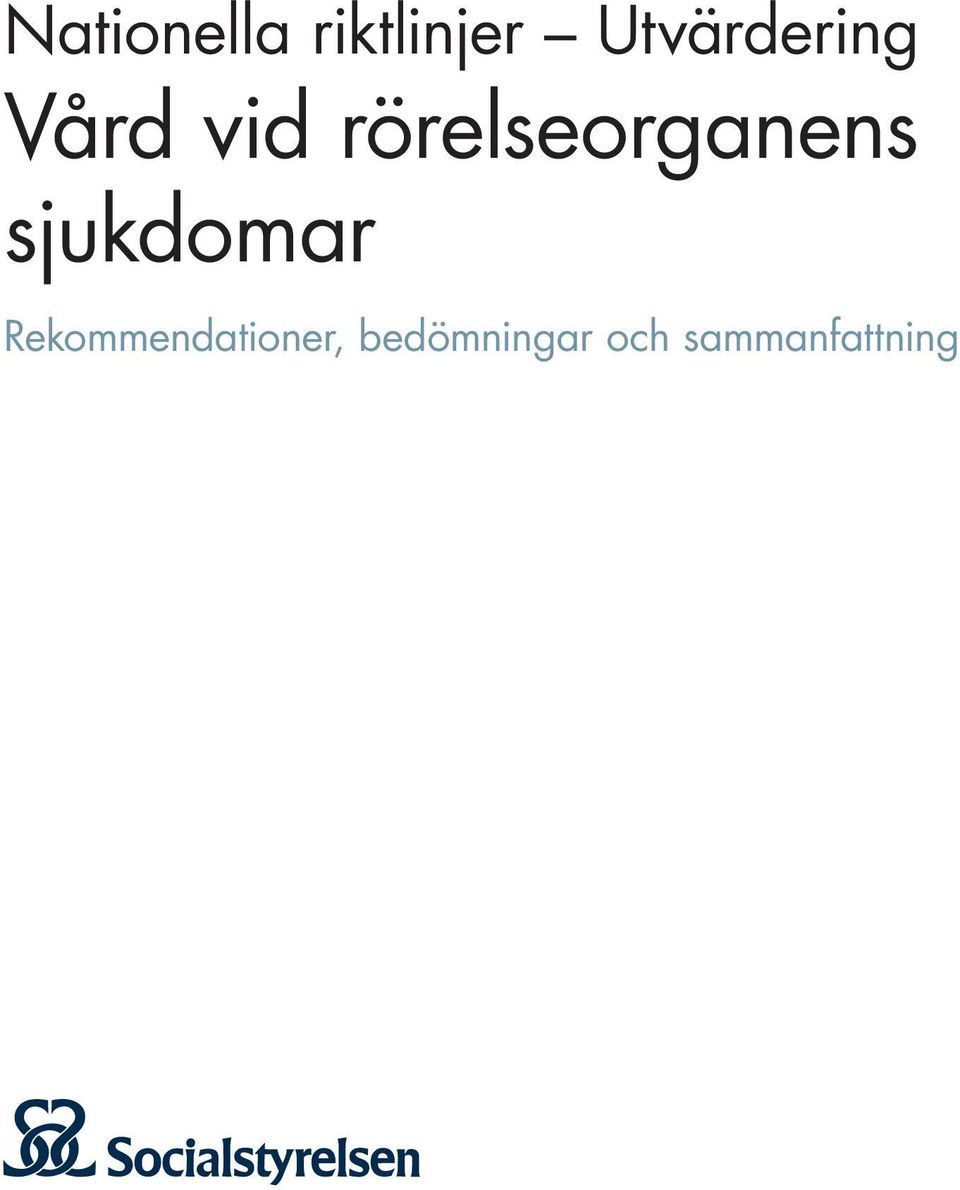 rörelseorganens sjukdomar
