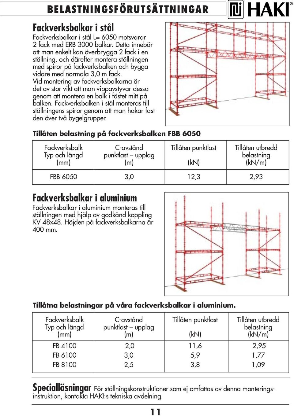 Vid montering av fackverksbalkarna är det av stor vikt att man vippavstyvar dessa genom att montera en balk i fästet mitt på balken.