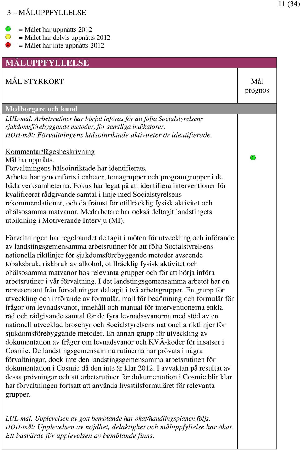 Förvaltningens hälsoinriktade har identifierats. Arbetet har genomförts i enheter, temagrupper och programgrupper i de båda verksamheterna.