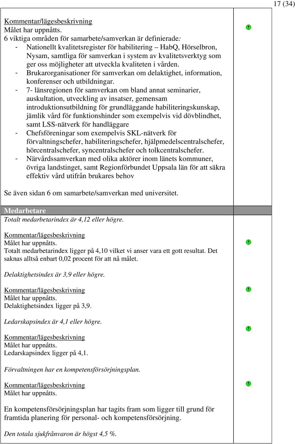 - 7- länsregionen för samverkan om bland annat seminarier, auskultation, utveckling av insatser, gemensam introduktionsutbildning för grundläggande habiliteringskunskap, jämlik vård för