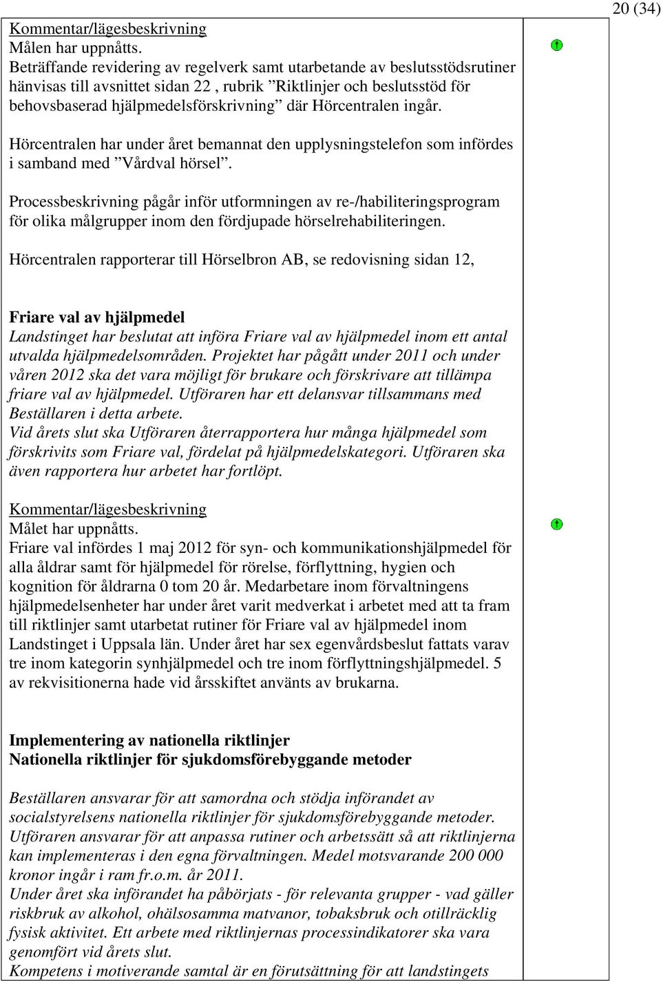 Hörcentralen ingår. 20 (34) Hörcentralen har under året bemannat den upplysningstelefon som infördes i samband med Vårdval hörsel.