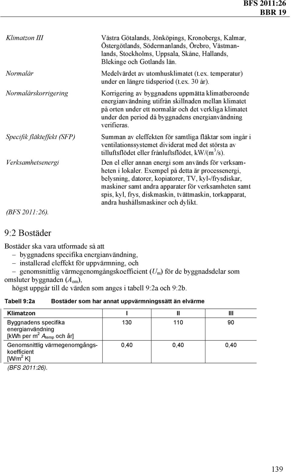 Korrigering av byggnadens uppmätta klimatberoende energianvändning utifrån skillnaden mellan klimatet på orten under ett normalår och det verkliga klimatet under den period då byggnadens