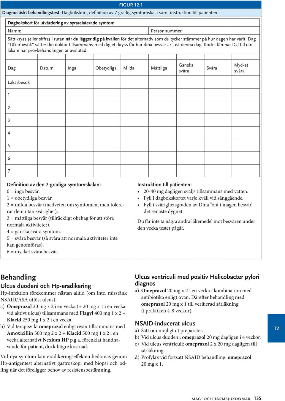 Dag Läkarbesök sätter din doktor tillsammans med dig ett kryss för hur dina besvär är just denna dag. Kortet lämnar DU till din läkare när provbehandlingen är avslutad.