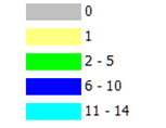 I mellanzonen (området mellan de två cirkelbågarna i figuren) syns vindkraftverken från en del öppna områden och från höjder (se figur 11).