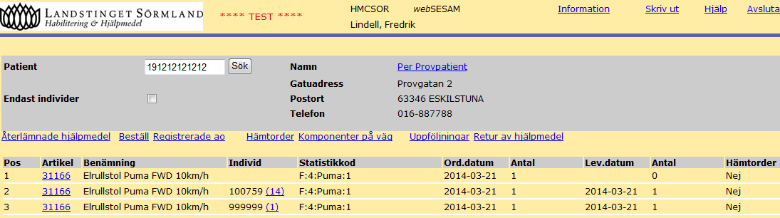 3(10) Funktionsförskrivning Hörsel Logga in i websesam: http://websesam2.dll.se/login.aspx?