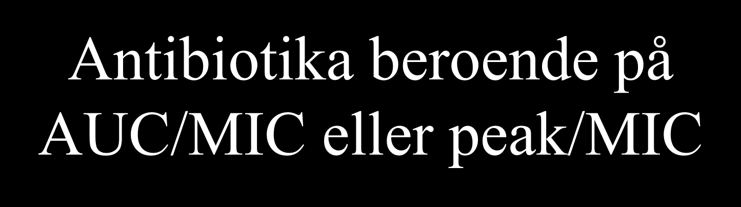 Antibiotika beroende på AUC/MIC eller peak/mic Kinoloner Aminoglykosider Azitromycin