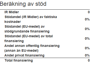 Avsnittet Norsk budget Om projektet har norska partners anges norsk budget i detta avsnitt.