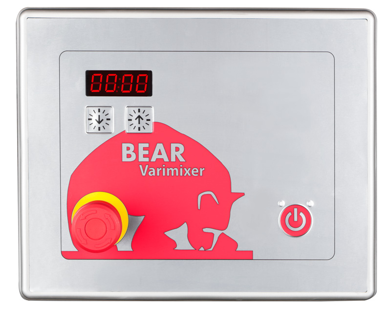 2). Kontrollera att kitteln sitter korrekt. Säkerhetsskärmen stängs. 4 Fig. 1 Manöverpanel Timer/ Display Tid ned Tid upp D) Mixningstiden kan ställas in på timern med hjälp av knapparna och.