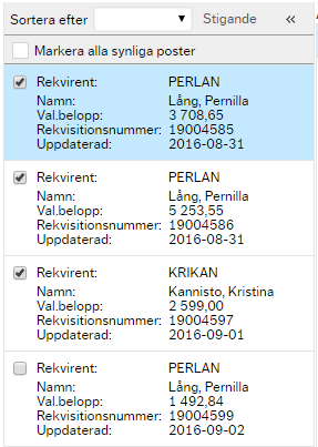 Attestera, Avvisa eller Ändra/dela projekt. Normalläge Attestera markerad rekvisition i sin helhet utan ändringar genom att välja åtgärdsknappen Attestera längst ned.