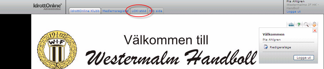 Om man är van vid att jobba i redigeraläge, händer det att man är för snabb och då missar man topplisten med flikarna, där