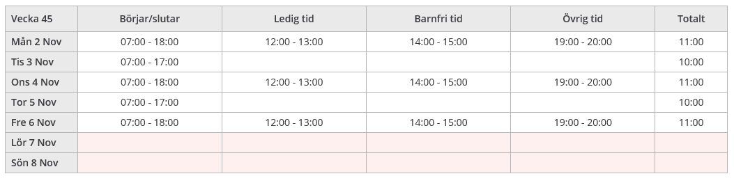 Healthcare & Welfare Sida 25/28 3.6 Exportera scheman Man har möjlighet att exportera schemat till filformatet PDF. Klicka på knappen Exportera schema för att gå till funktionen.