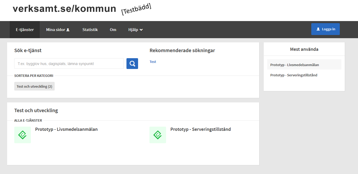 E-tjänsteprototyp -