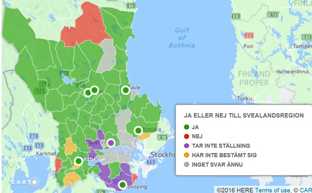 Fortsättning Magnus Persson: Den nya regionbildningen Region Svealand Så här röstar kommunerna - majoriteterna i de olika fullmäktigeförsamlingarna. Man sa nej i Degerfors.