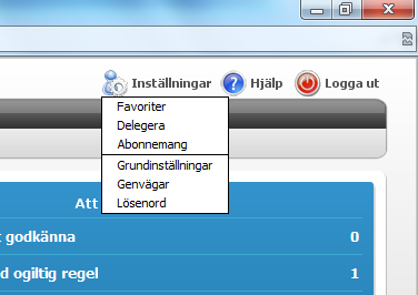 Välkomsttext Här ser du information som administratörerna lägger in. Information Meddelanden Här visas information som administratörerna lägger in som t ex information om periodstängningar.
