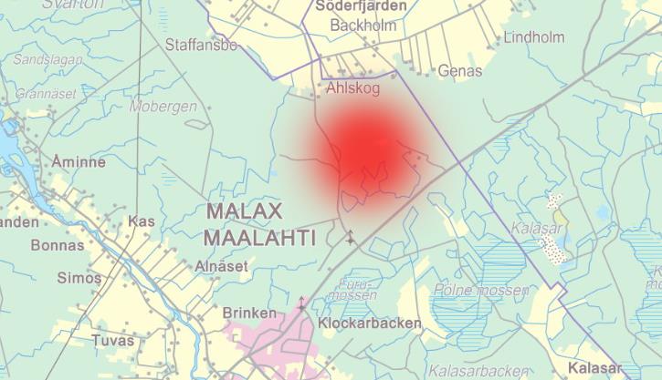 1-5 2. PLANERINGSOBJEKT OCH INFLUENSOMRÅDE Planläggningsområdet ligger i Malax kommun och inom Vasa-regionens pendlingsområde. Området benämns Söderfjärdsbacken.