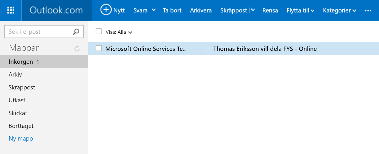 Inbjudningar skickas till din Microsoftadress inkorg Öppna inbjudan till FYS- Online: Det är endast första gången du behöver gå in i inbjudan.