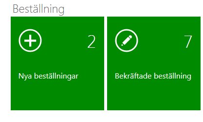 4. Beställningsöversikt Rutan Nya beställningar visar antal nya beställningar. Klicka på rutan Nya beställningar för att se beställningarna.