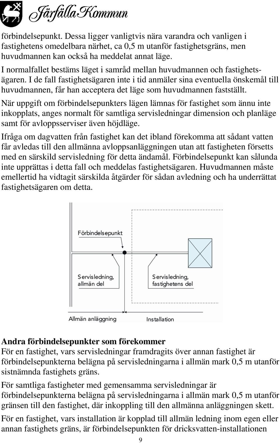 I de fall fastighetsägaren inte i tid anmäler sina eventuella önskemål till huvudmannen, får han acceptera det läge som huvudmannen fastställt.