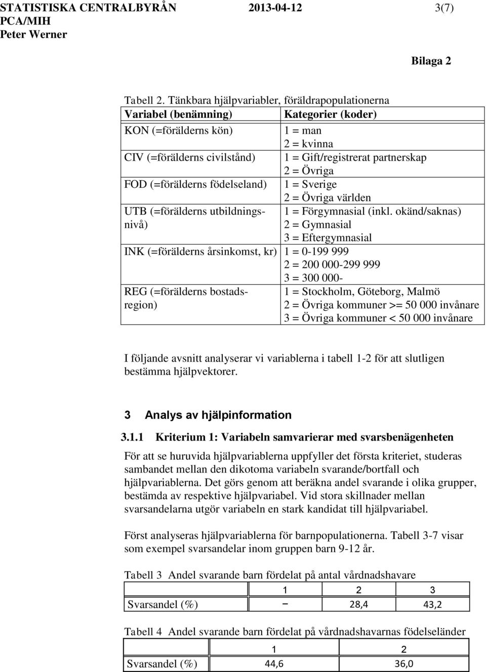 (=förälerns föelselan) 1 = Sverige UTB (=förälerns utbilningsnivå) 2 = Övriga värlen 1 = Förgymnasial (inl.