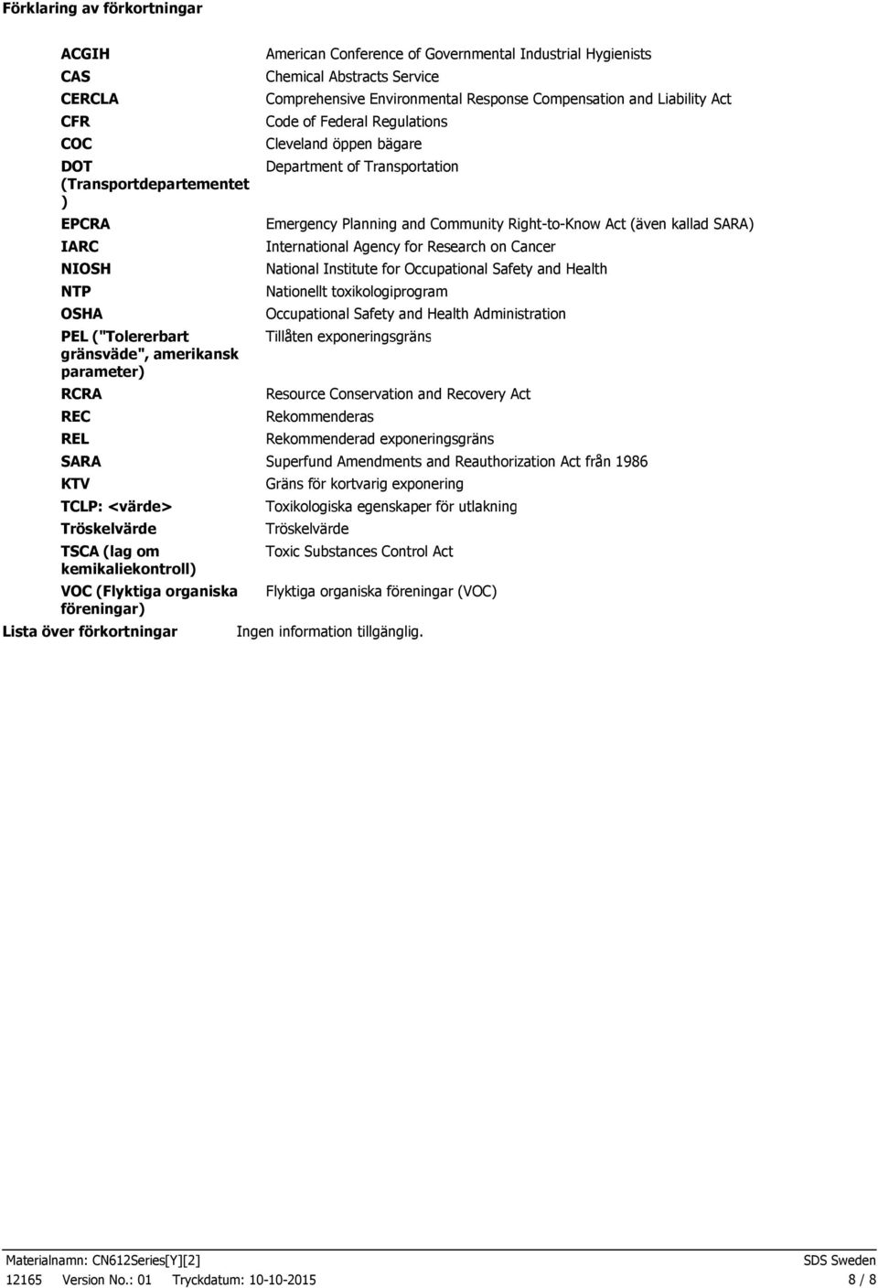 Comprehensive Environmental Response Compensation and Liability Act Code of Federal Regulations Cleveland öppen bägare Department of Transportation Emergency Planning and Community RighttoKnow Act