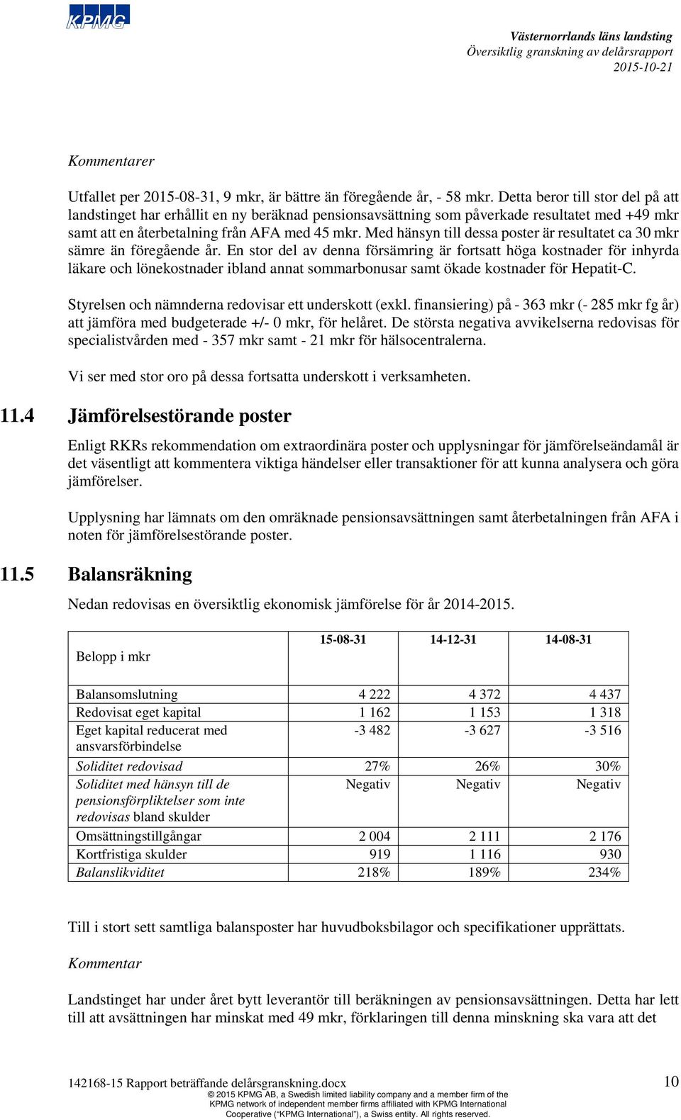 Med hänsyn till dessa poster är resultatet ca 30 mkr sämre än föregående år.