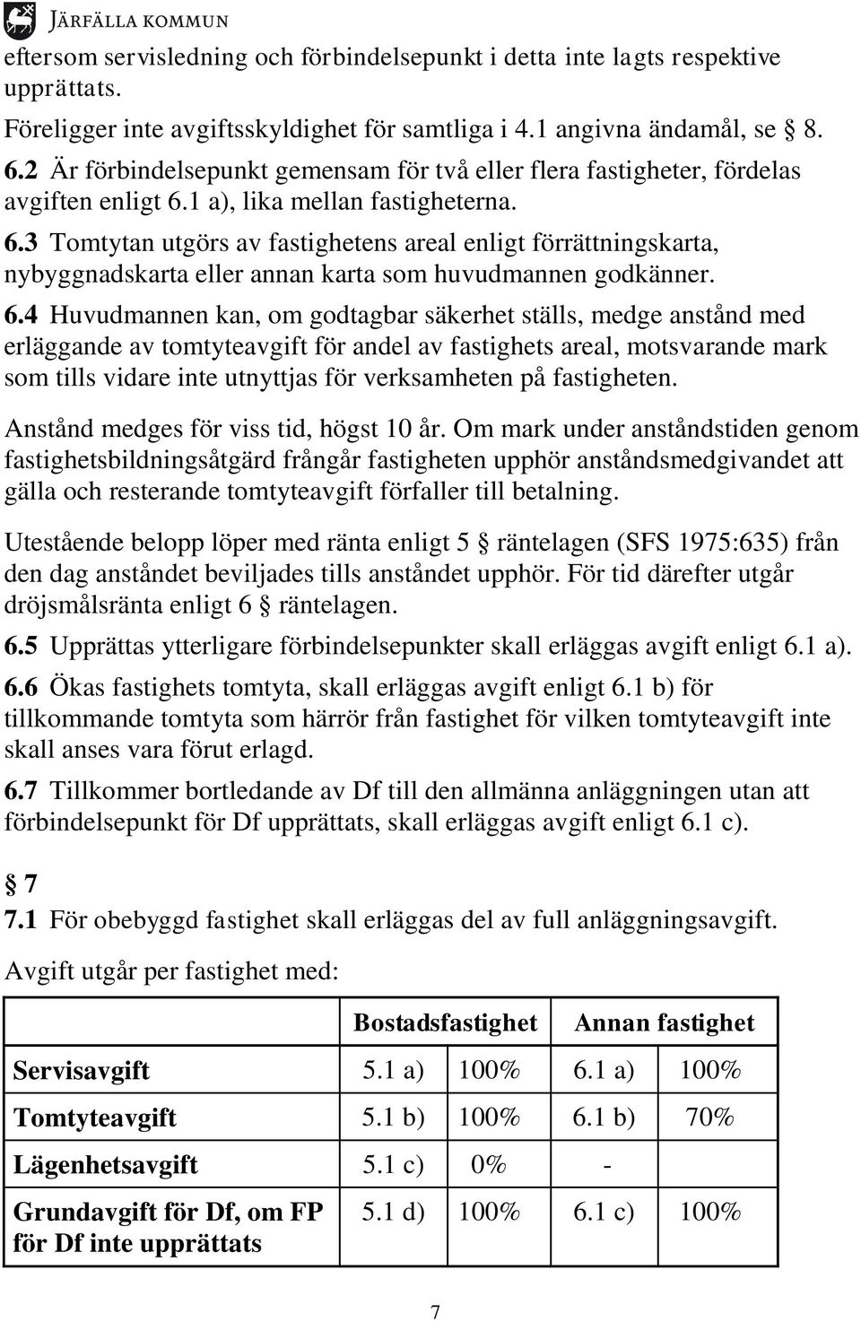 1 a), lika mellan fastigheterna. 6.