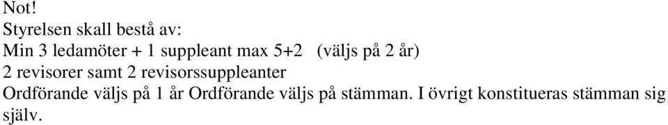 revisorssuppleanter Ordförande väljs på 1 år