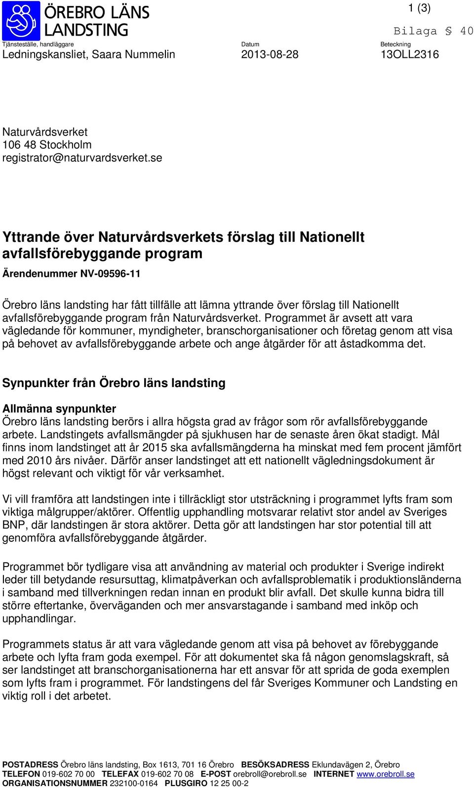 Nationellt avfallsförebyggande program från Naturvårdsverket.